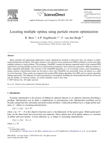 Locating multiple optima using particle swarm optimization