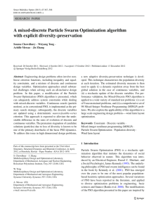 A mixed-discrete Particle Swarm Optimization algorithm with explicit