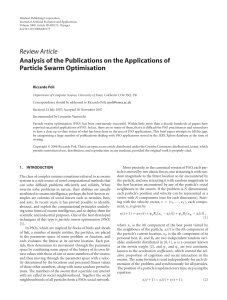 Analysis of the Publications on the Applications of Particle Swarm