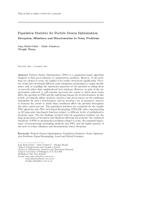 Population Statistics for Particle Swarm Optimization