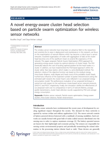 A novel energy-aware cluster head selection based on particle