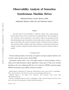 Observability Analysis of Sensorless Synchronous Machine Drives