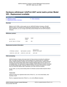 InfoPrint 4247 serial matrix printer Model V03 - Replacement