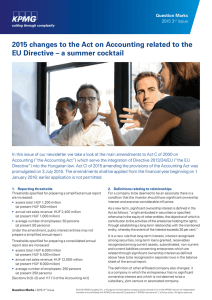2015 changes to the Act on Accounting related to the EU