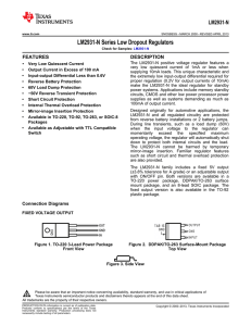 LM2931 Series Low Dropout Regulators (Rev. G)