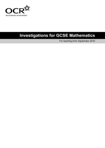 Investigations for GCSE Mathematics