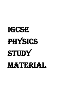 IGCSE Physics - Soofia English Medium School