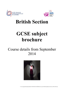 British Section GCSE subject brochure
