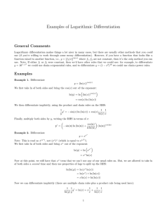 Examples of Logarithmic Differentiation