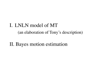 I. LNLN model of MT II. Bayes motion estimation