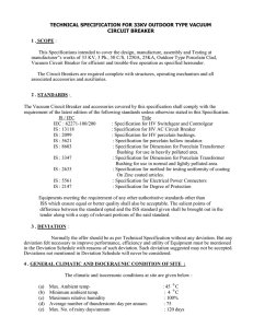 Technical Specification For 33Kv Outdoor Type Vacuum Circuit