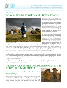 Fact Sheet: Women, Gender Equality and Climate Change