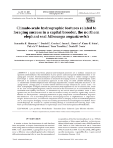 Climate-scale hydrographic features related to foraging success in a