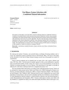 Fast Binary Feature Selection with Conditional Mutual Information