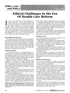 Ethical Challenges in the Era of Health Care Reform