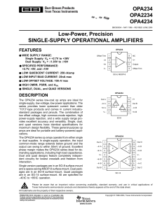 OPA234, 2234, 4234: Low Power, Precision Single