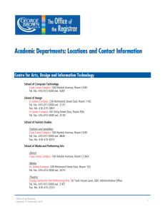 Academic Departments: Locations and Contact Information