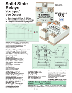 Solid State Relays: Vdc Input / Vdc Output