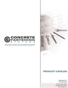 our catalog - Concrete Fastening Systems