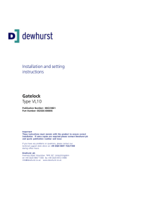 Dewhurst VL10 Gate Lock Manual