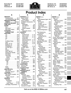 EBN Product Catalog Index - EBN Construction and Industrial