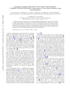 Cyclotron resonance harmonics in the organic superconductor