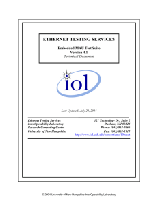 ethernet testing services - UNH InterOperability Laboratory