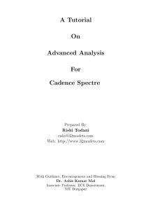 A Tutorial On Advanced Analysis For Cadence