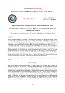 Phytochemical and biological study ofAlbizialebbeck stem bark