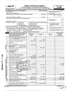 Form 990 -PF Return of Private Foundation