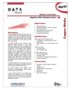 CopperMedia GigaFlex PS5+ Modular Cords Data Sheet