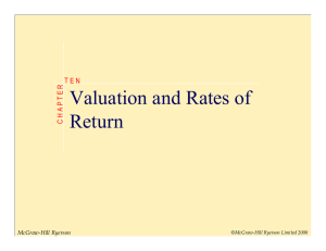 Valuation and Rates of Return - McGraw