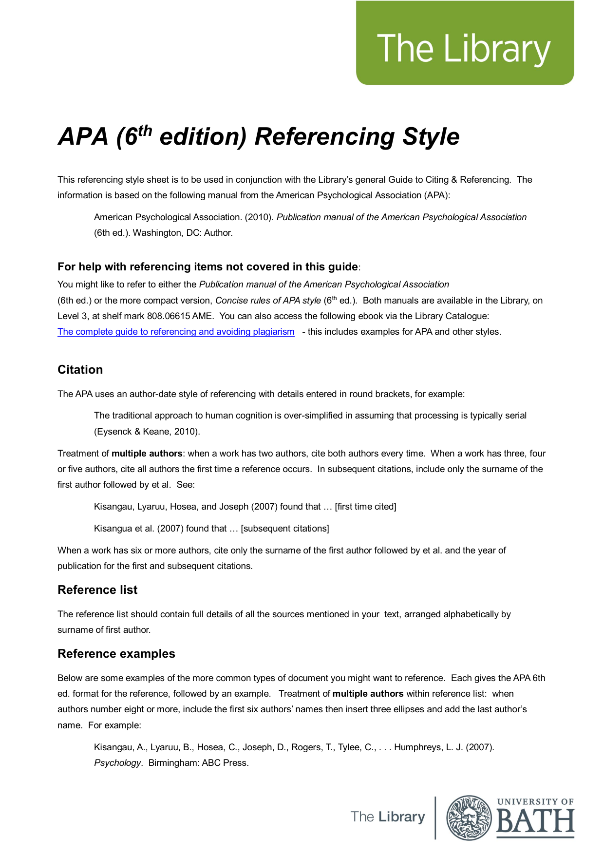 apa 6th edition referencing doctoral dissertation