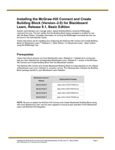 Installing the McGraw-Hill Connect and Create Building Block