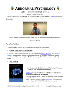 CLP 3144 - Department of Psychology
