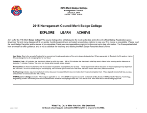 2015 Narragansett Council Merit Badge College EXPLORE LEARN