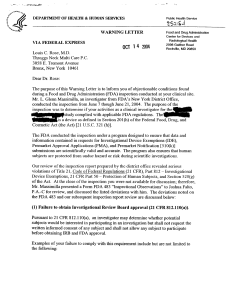 FDA Warning Letter to Louis C. Rose, MD 2004-10-14