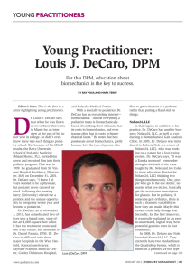 Young Practitioner: Louis J. DeCaro, DPM