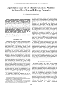 Experimental Study on Six-Phase Synchronous Alternator for