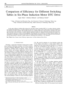 Comparison of Efficiency for Different Switching Tables in Six