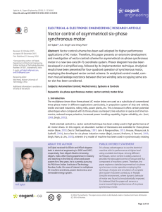 Vector control of asymmetrical six-phase synchronous motor