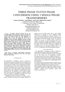 three phase to five phase conversion using 3 single