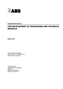 Guidance Notes on the Development of Procedures and