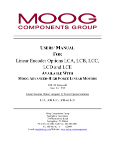 Linear Encoder Options LCA, LCB, LCC, LCD and LCE