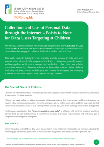 Points to Note for Data Users Targeting at Children