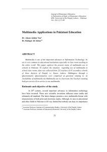 Multimedia Applications in Pakistani Education