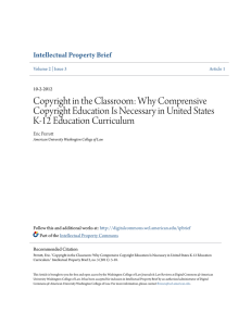 Copyright in the Classroom: Why Comprensive Copyright Education
