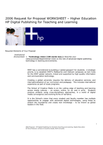 2006 Request for Proposal WORKSHEET – Higher Education HP