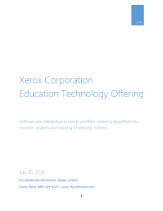 Xerox Corporation Education Technology Offering