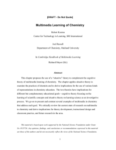 Multimedia Learning of Chemistry - ChemSense